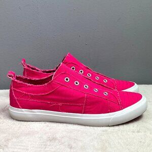 Corkys Babalu Sneakers Shoes 11 Women Pink Canvas Slip On No Tie Barely Worn